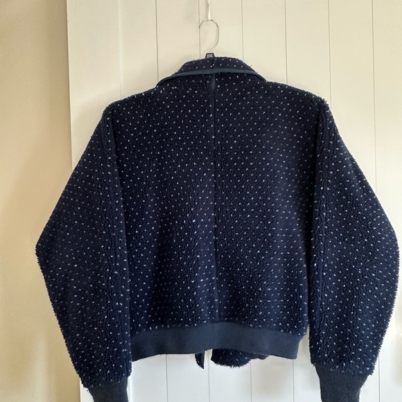 Vintage 60s/70s Woolrich Fleece Button Up Jacket Navy and White - Picture 5 of 8